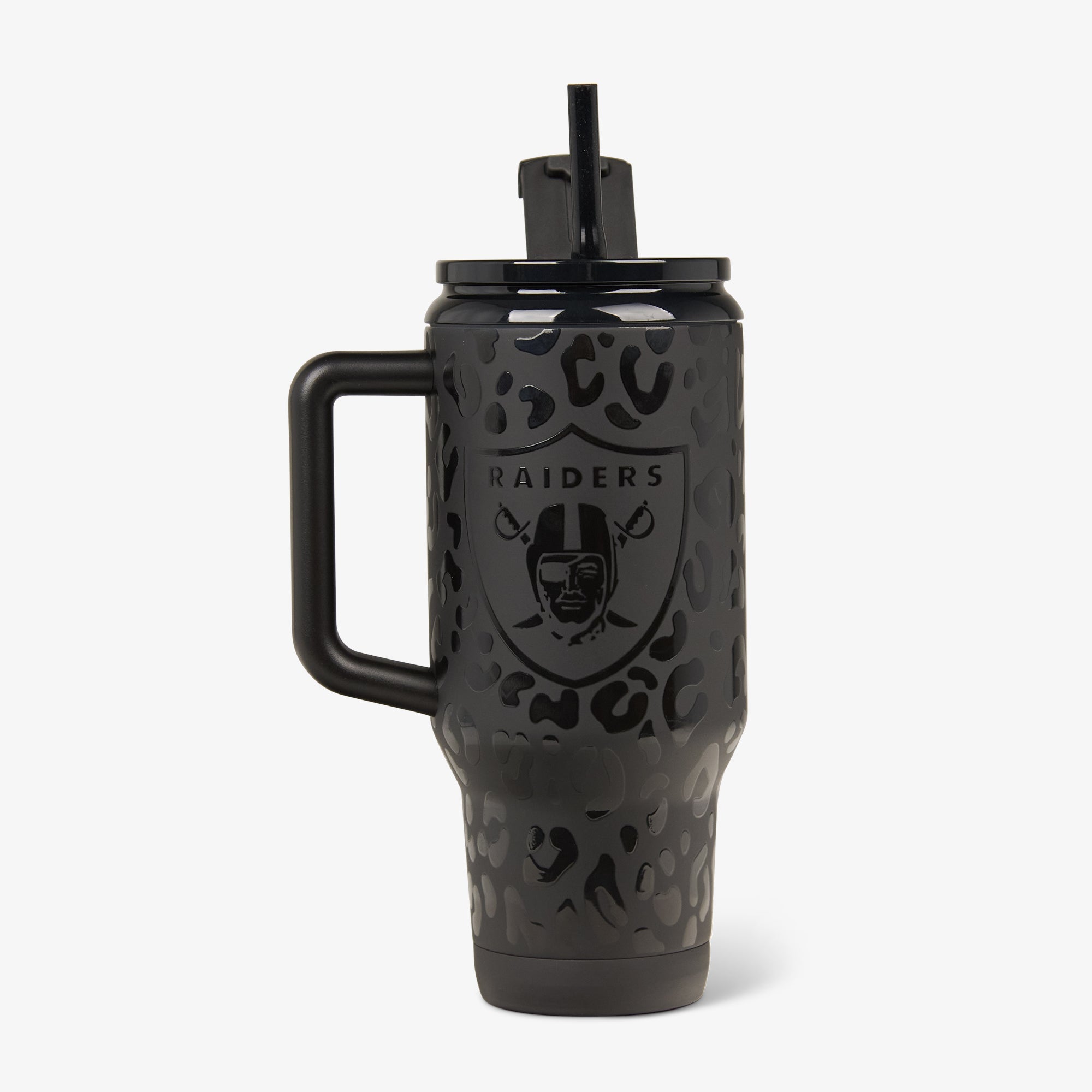 NFL 32 Oz Leopard Flip ‘n’ Sip Travel Mug S6 - Raiders - Product View