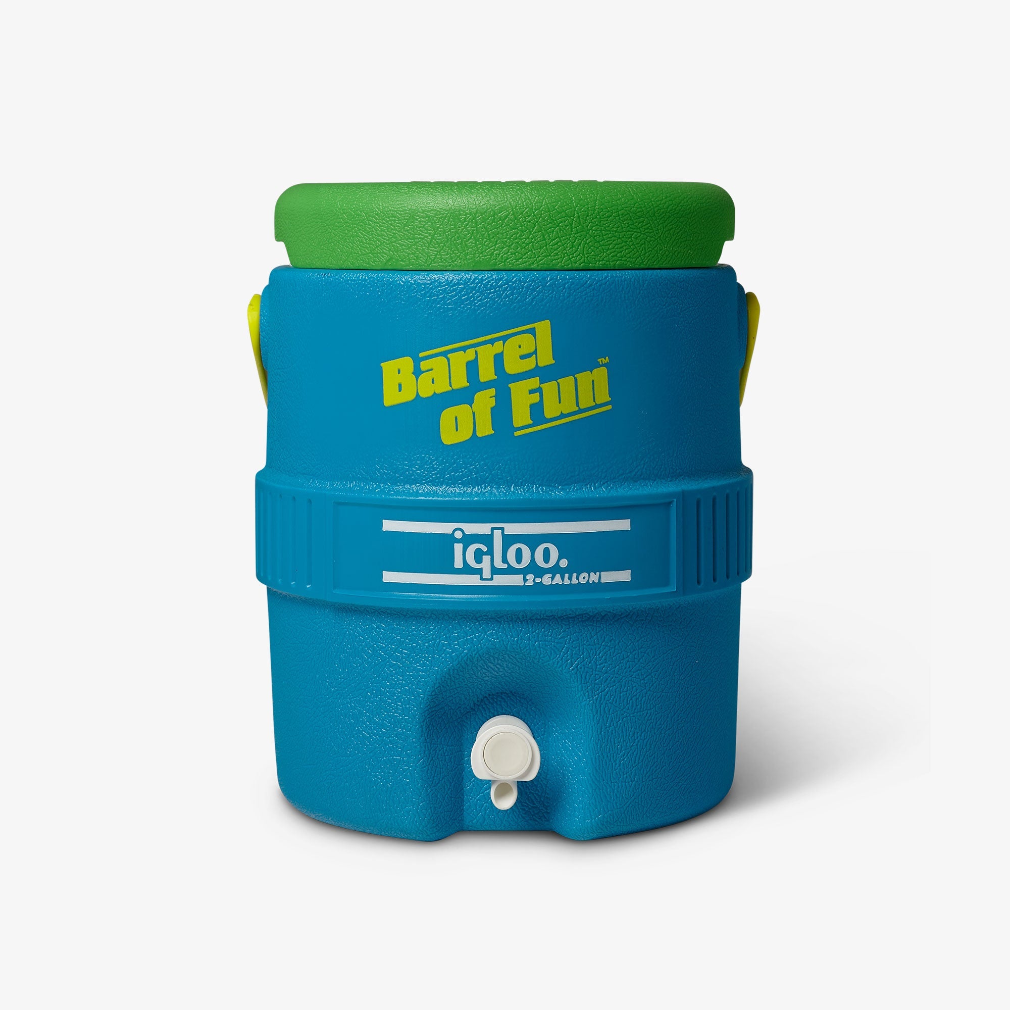 Retro Barrel of Fun 2 Gallon Jug D9 - Fiesta Blue - Front View