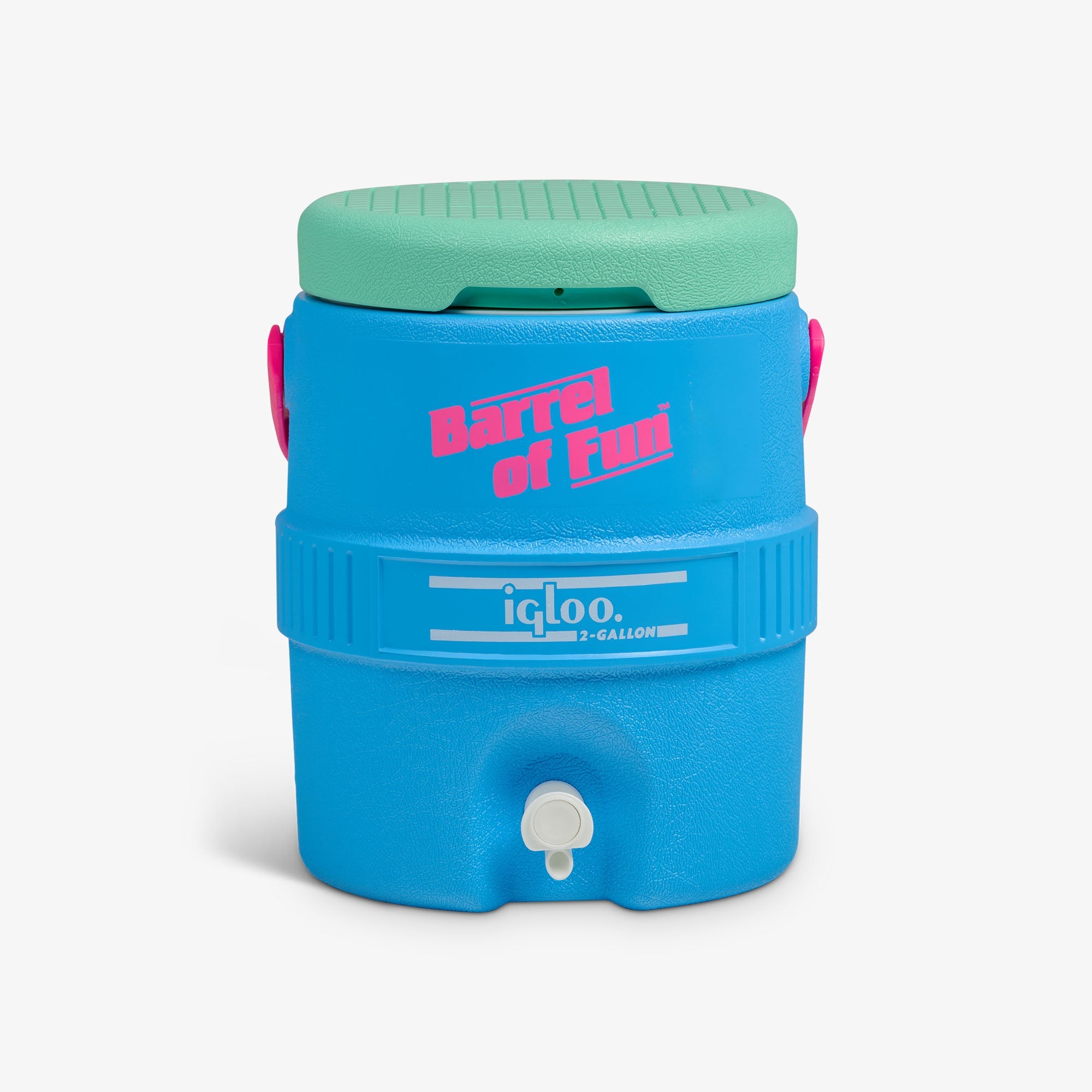 Retro Barrel of Fun 2 Gallon Jug D9 - Carolina Blue - Front View