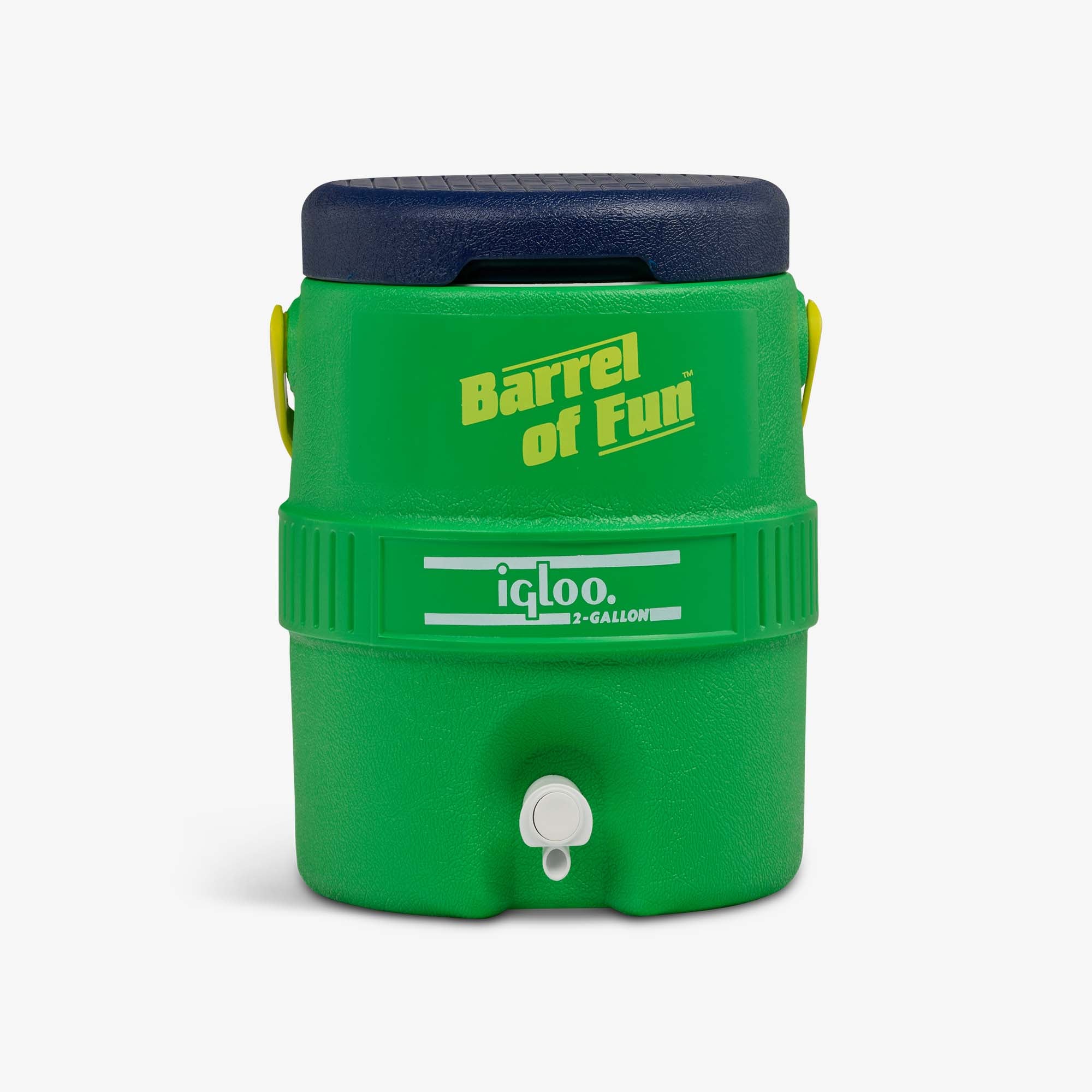 Retro Barrel of Fun 2 Gallon Jug D9 - Whistle Green - Front View