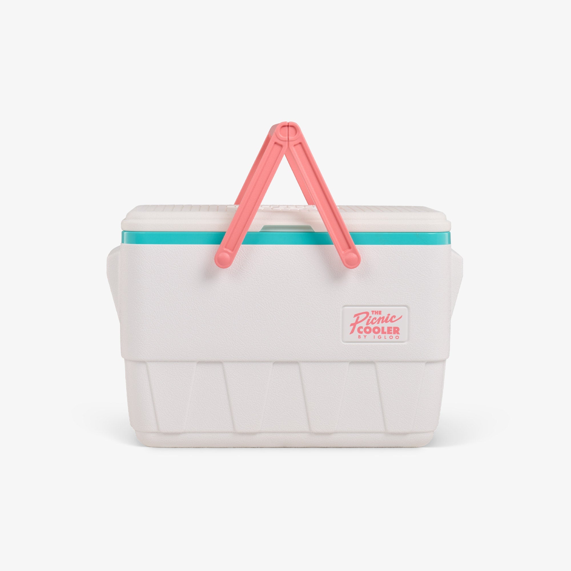 Retro Picnic Basket 25 Qt Cooler B3 - White - Strap View
