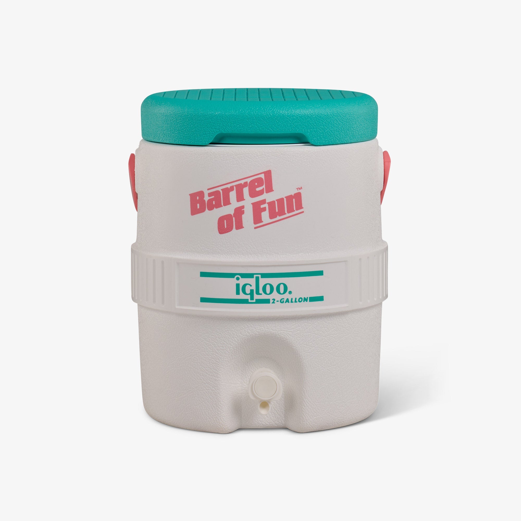 Retro Barrel of Fun 2 Gallon Jug D9 - White - Front View