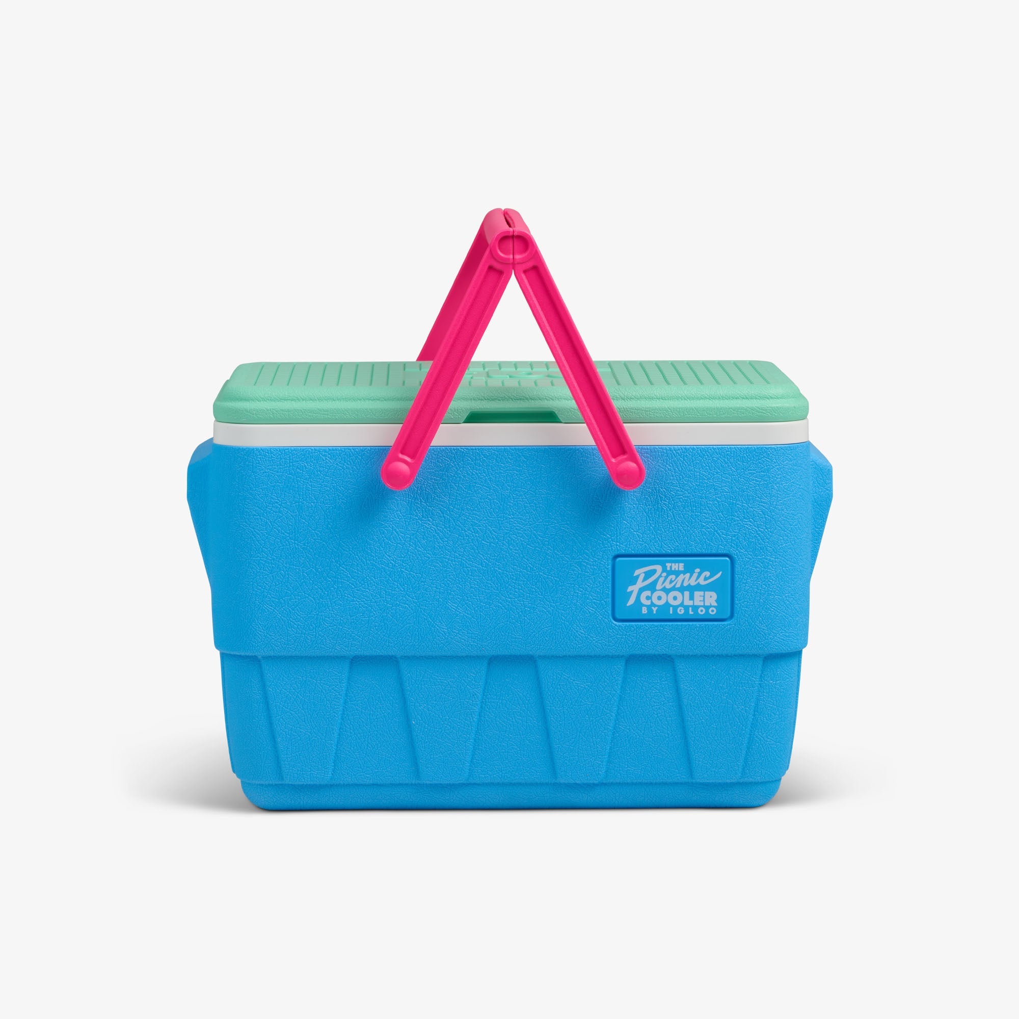 Retro Picnic Basket 25 Qt Cooler B3 - Carolina Blue - Strap View