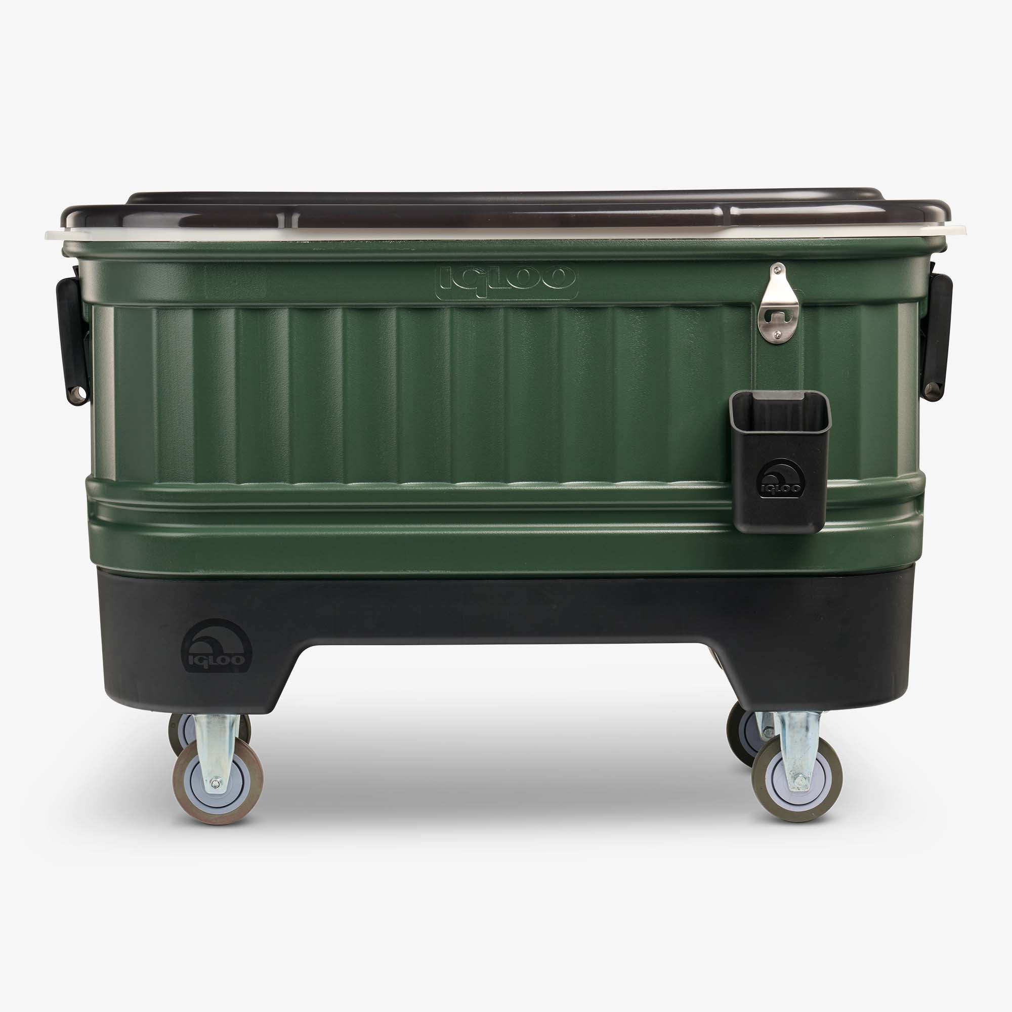 Party Bar 125 Qt Cooler M4 - Oil Green - Front View