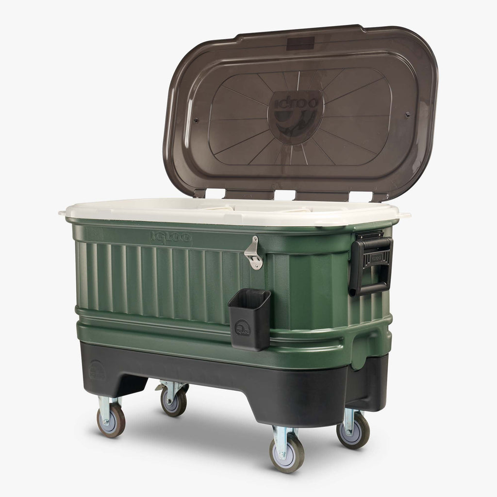 Party Bar 125 Qt Cooler M4 - Oil Green - Open View