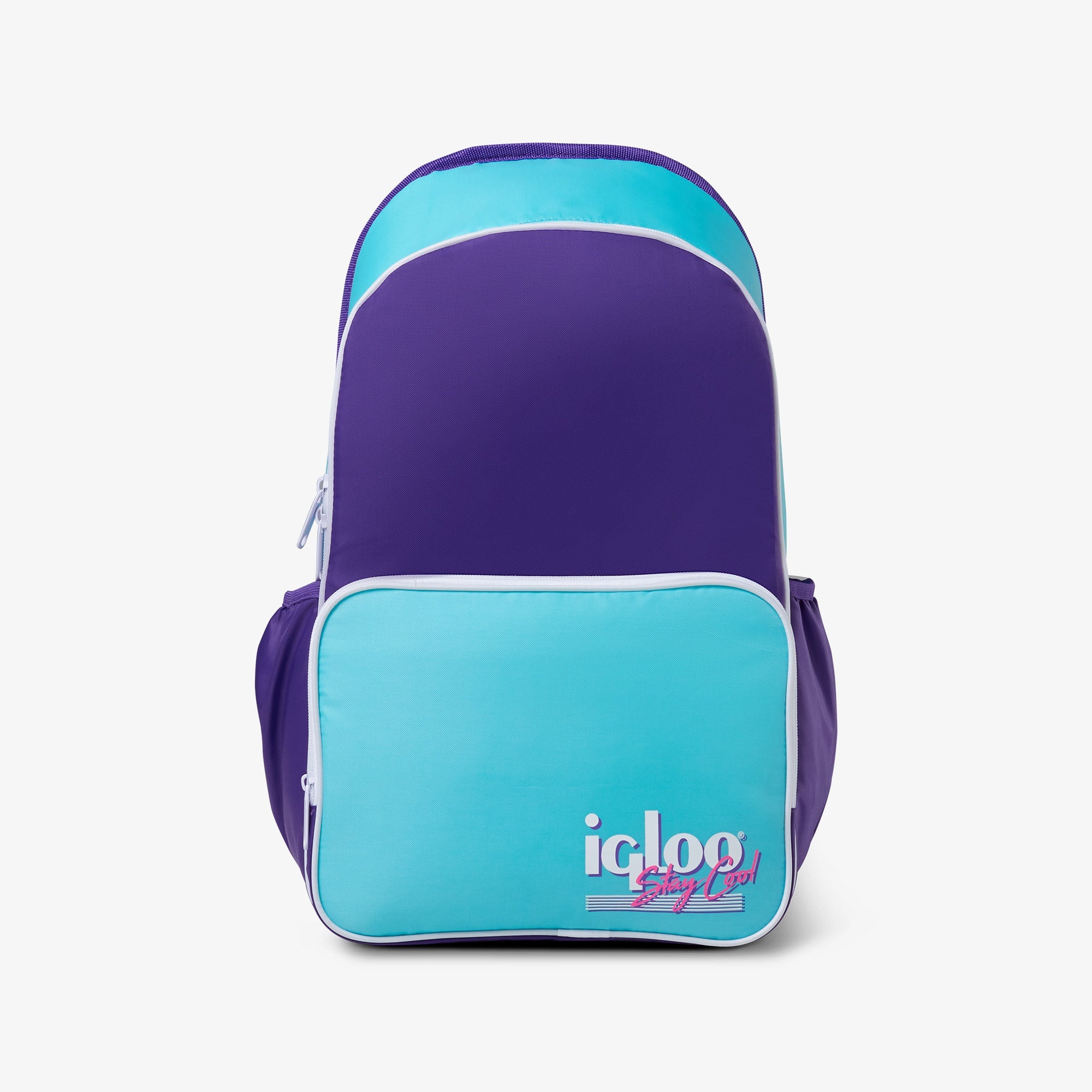 Retro Backpack Cooler N9 - Purple - Front View