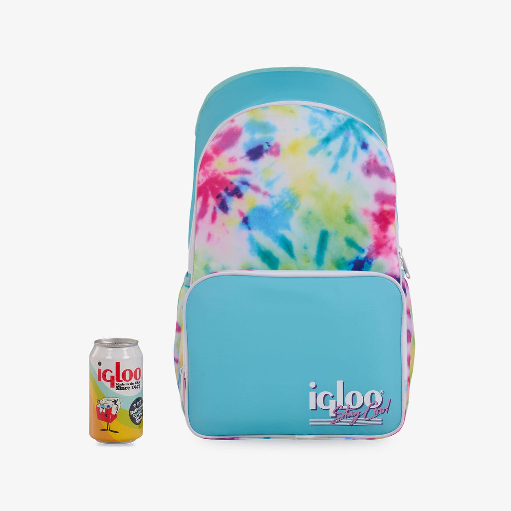 Retro Backpack Cooler N9 - Tie-Dye - Size View