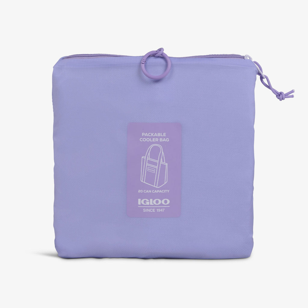 Packable Puffer 20-Can Cooler Bag A8 - Lilac - Product View