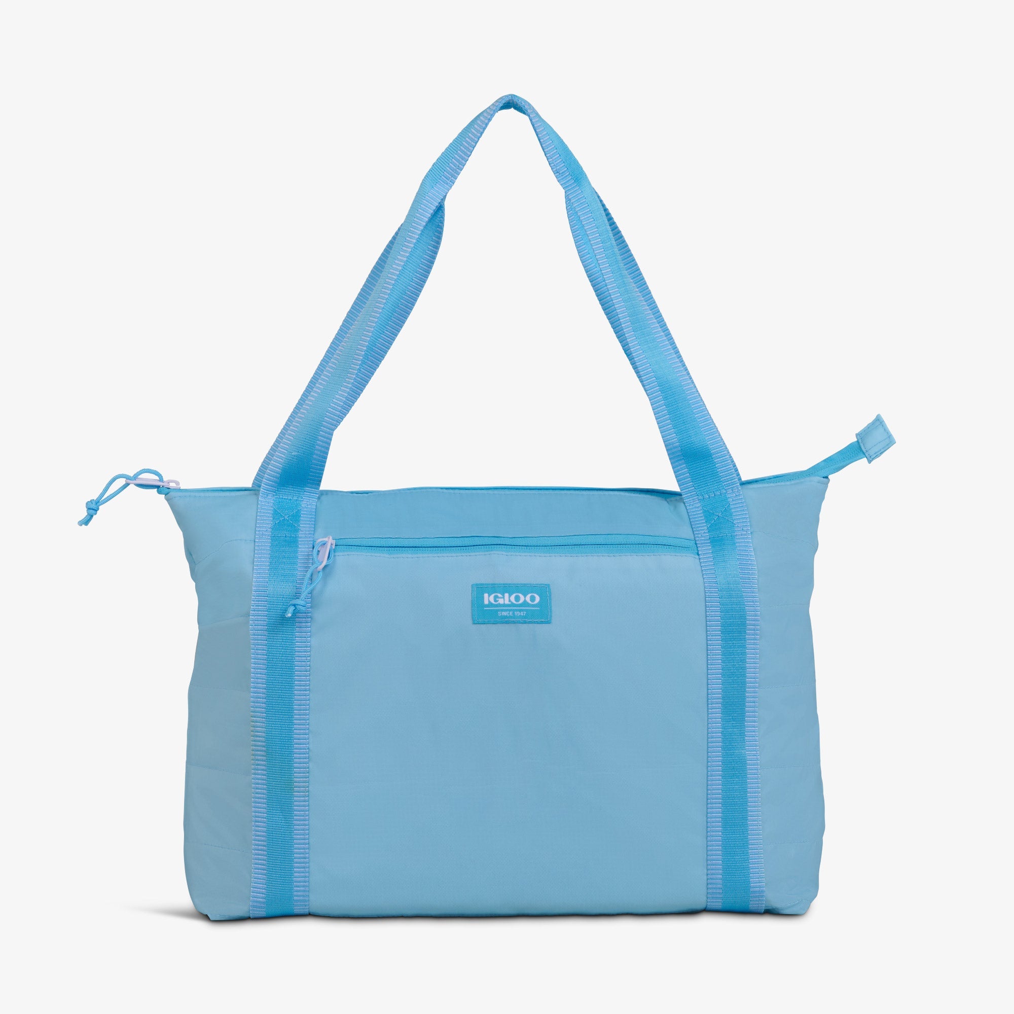 Packable Puffer 20-Can Cooler Bag A8 - Powder Blue - Front View