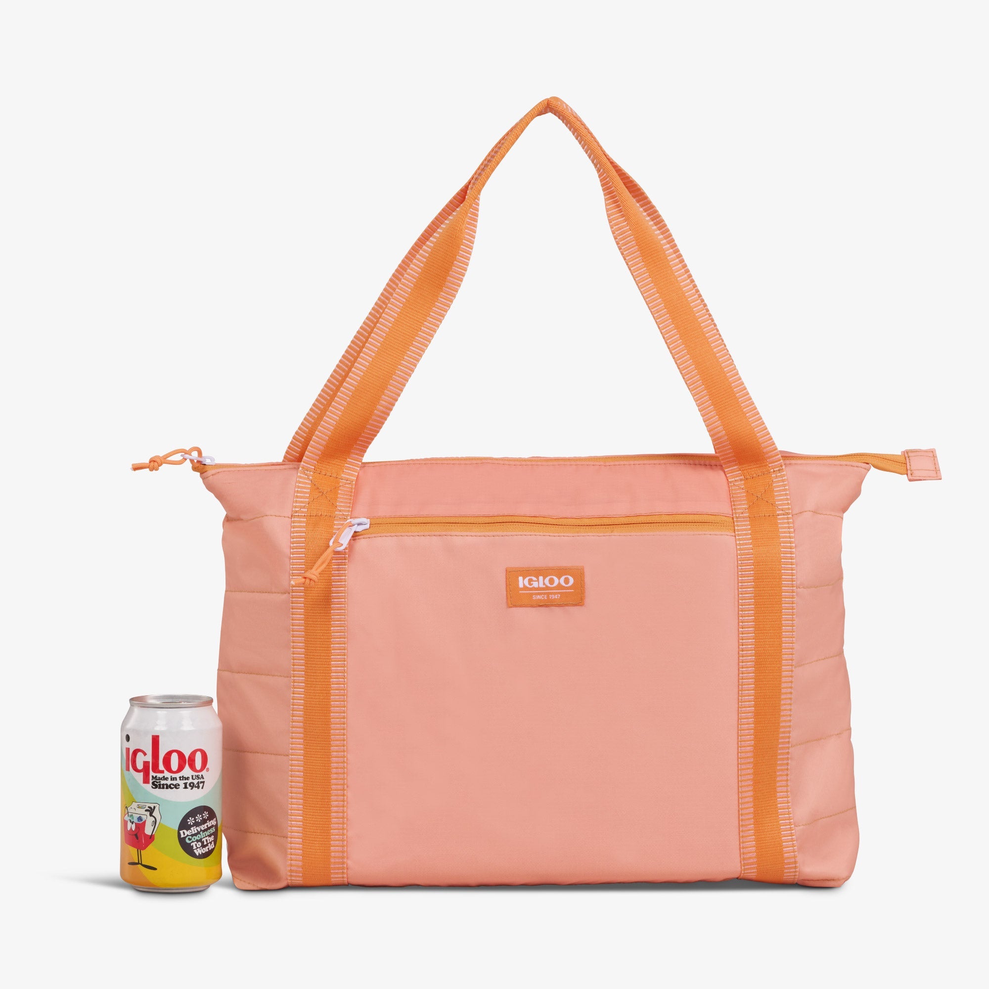 Packable Puffer 20-Can Cooler Bag A8 - Apricot - Size View