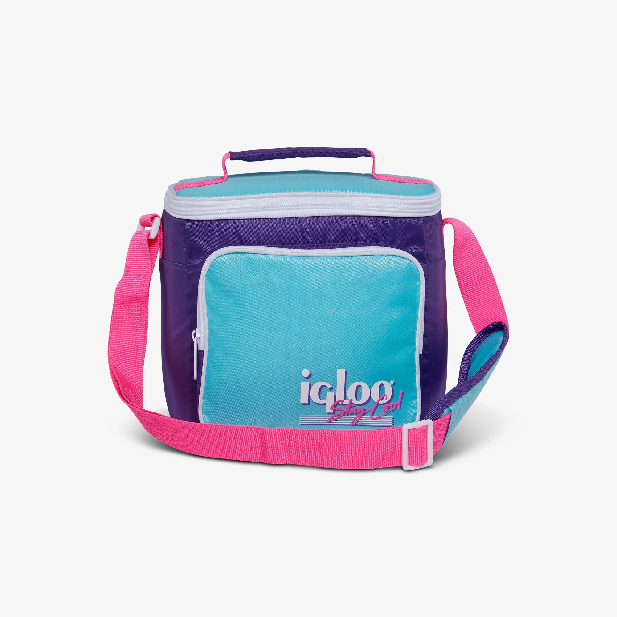 Retro Square Lunch Bag Y0 - Purple - Front View