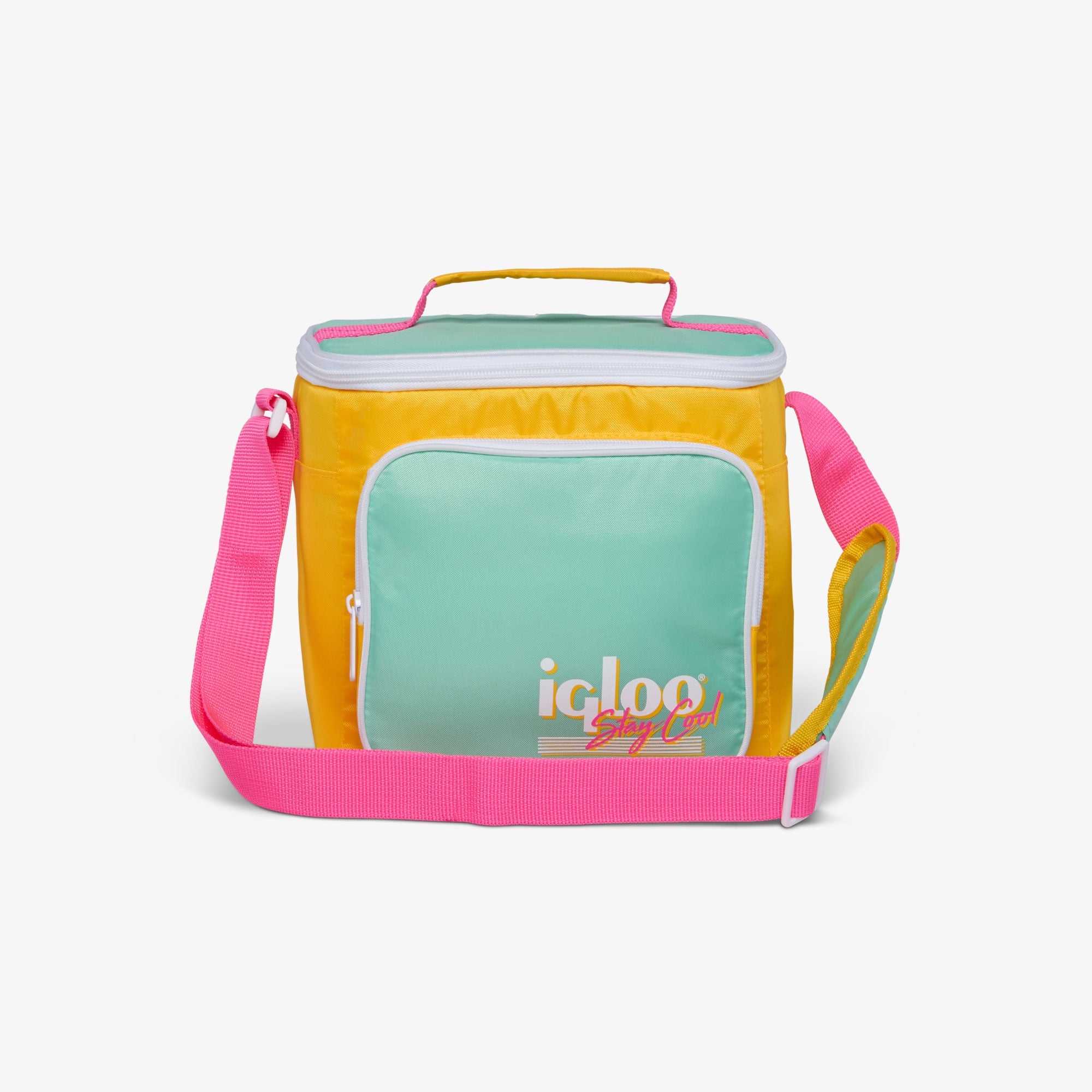 Retro Square Lunch Bag Y0 - Yellow - Front View