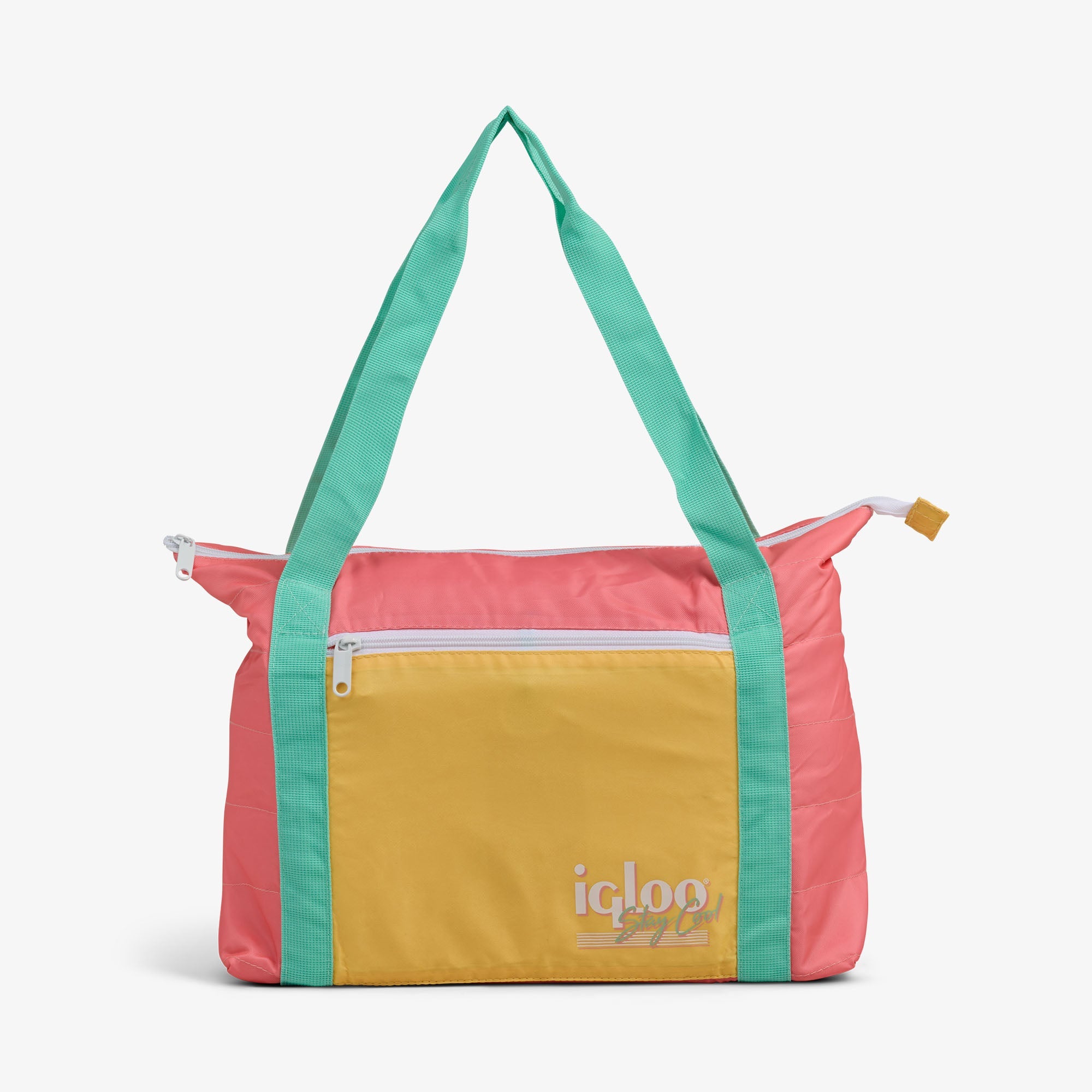 Retro Packable Puffer 20-Can Cooler Bag R1 - Flamingo - Front View