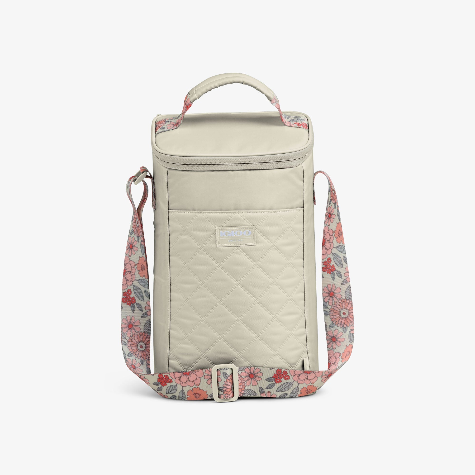 Floral MaxCold® DUO Vertical Crossbody Cooler Bag V6 - Linen - Product View