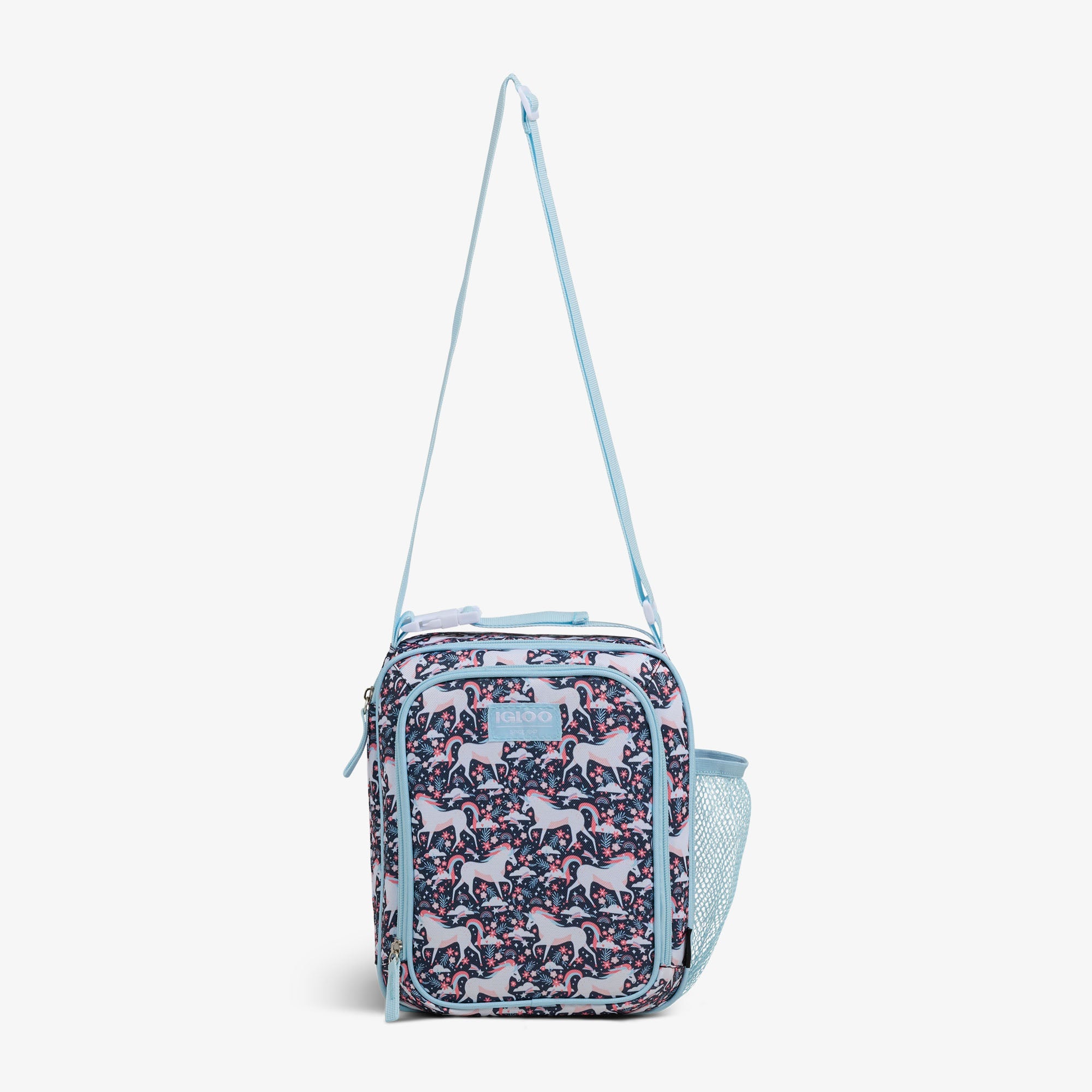 Kids Lunch Vertical Cooler + Bento Box O6 - Unicorns - Strap View
