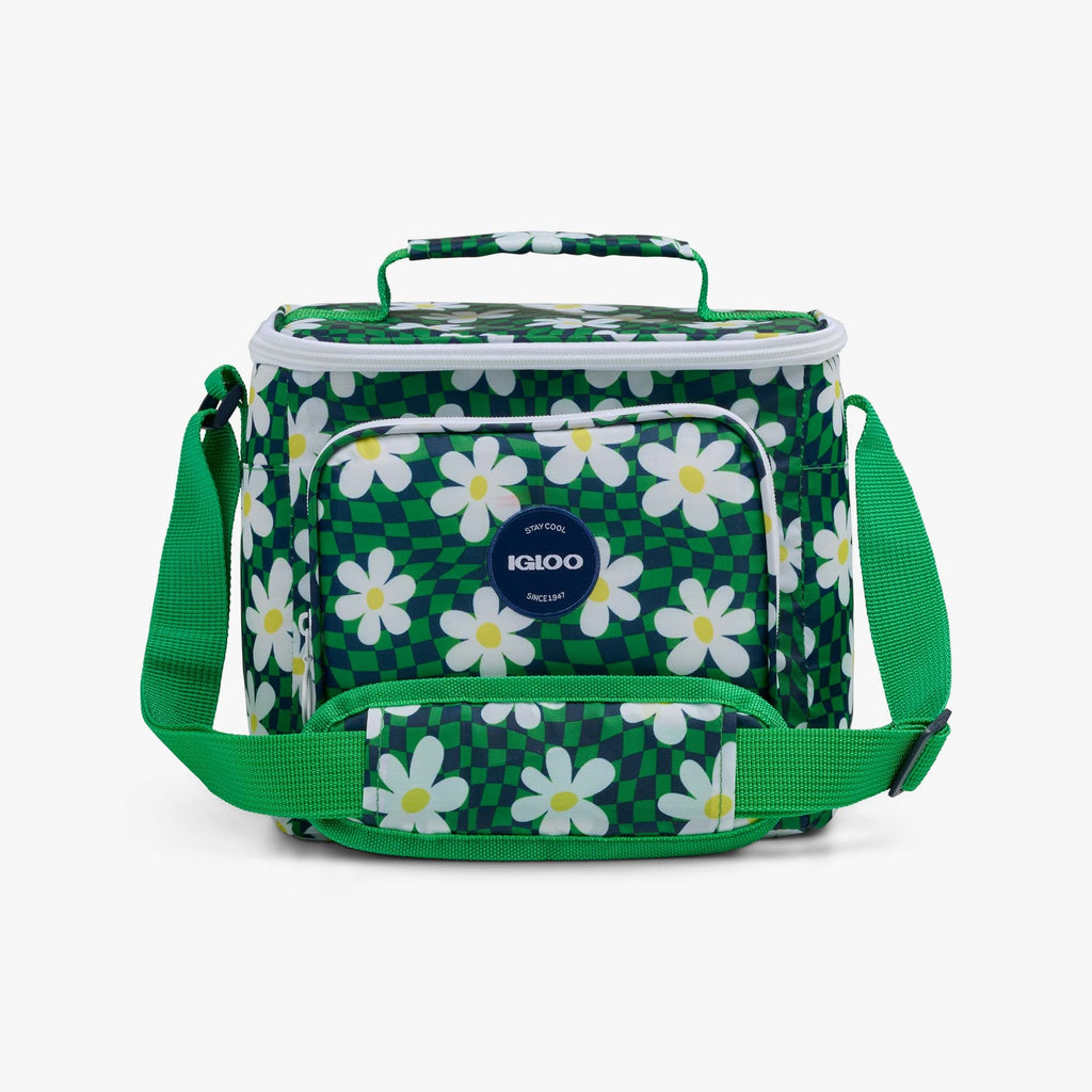 Retro Square Lunch Bag Y0 - Psychedelic Daisy - Front View