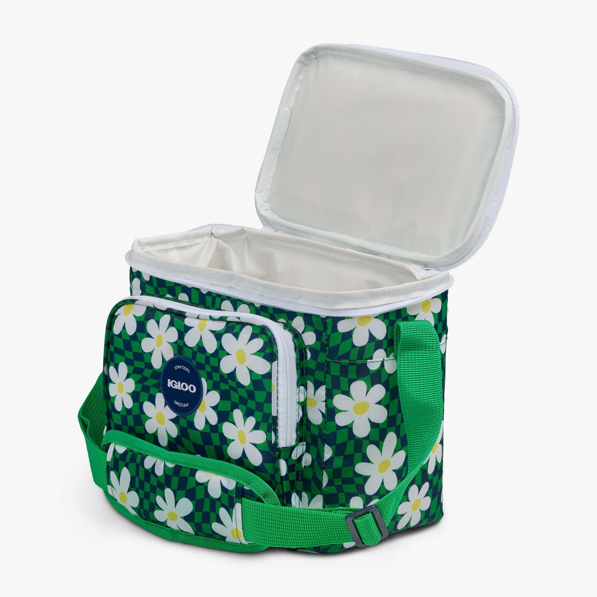 Retro Square Lunch Bag Y0 - Psychedelic Daisy - Open View