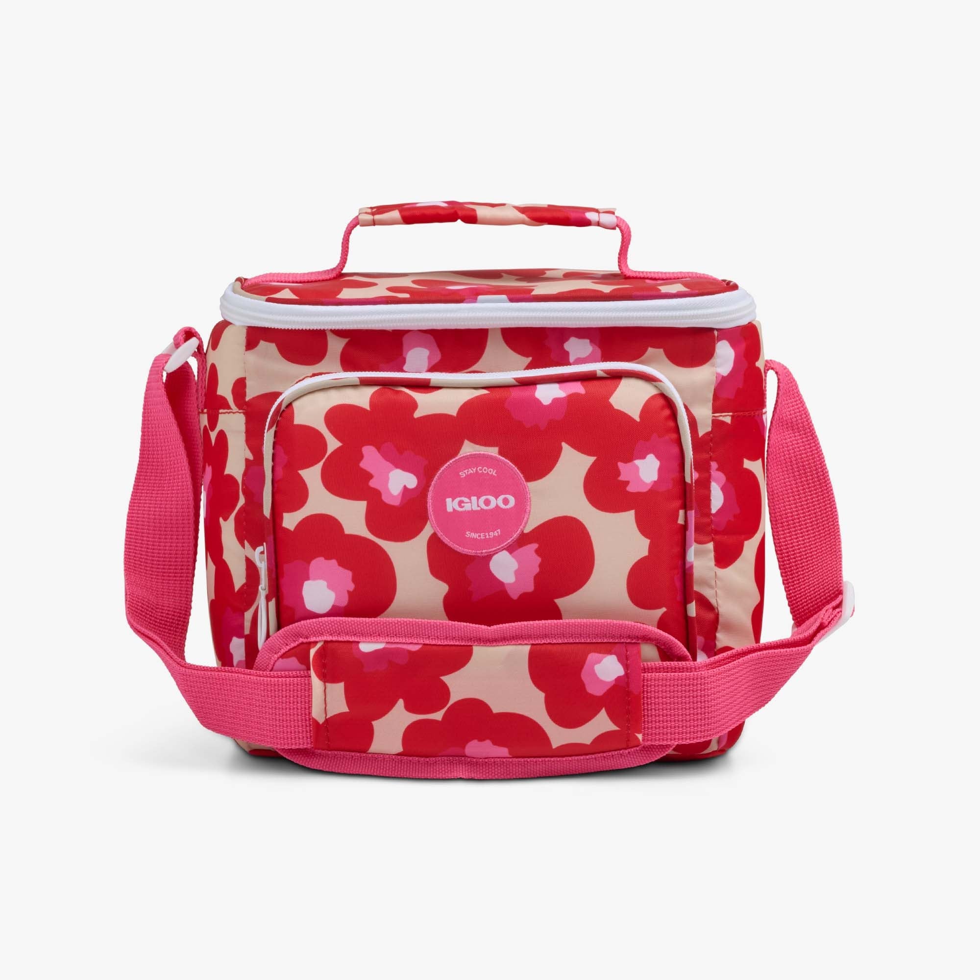 Retro Square Lunch Bag Y0 - Mod Floral - Front View