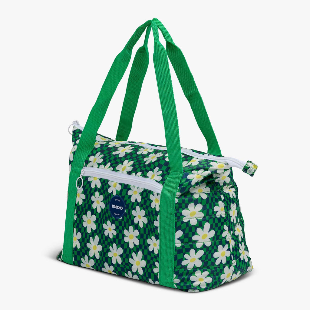 Retro Packable Puffer 20-Can Cooler Bag R1 - Psychedelic Daisy - Product View