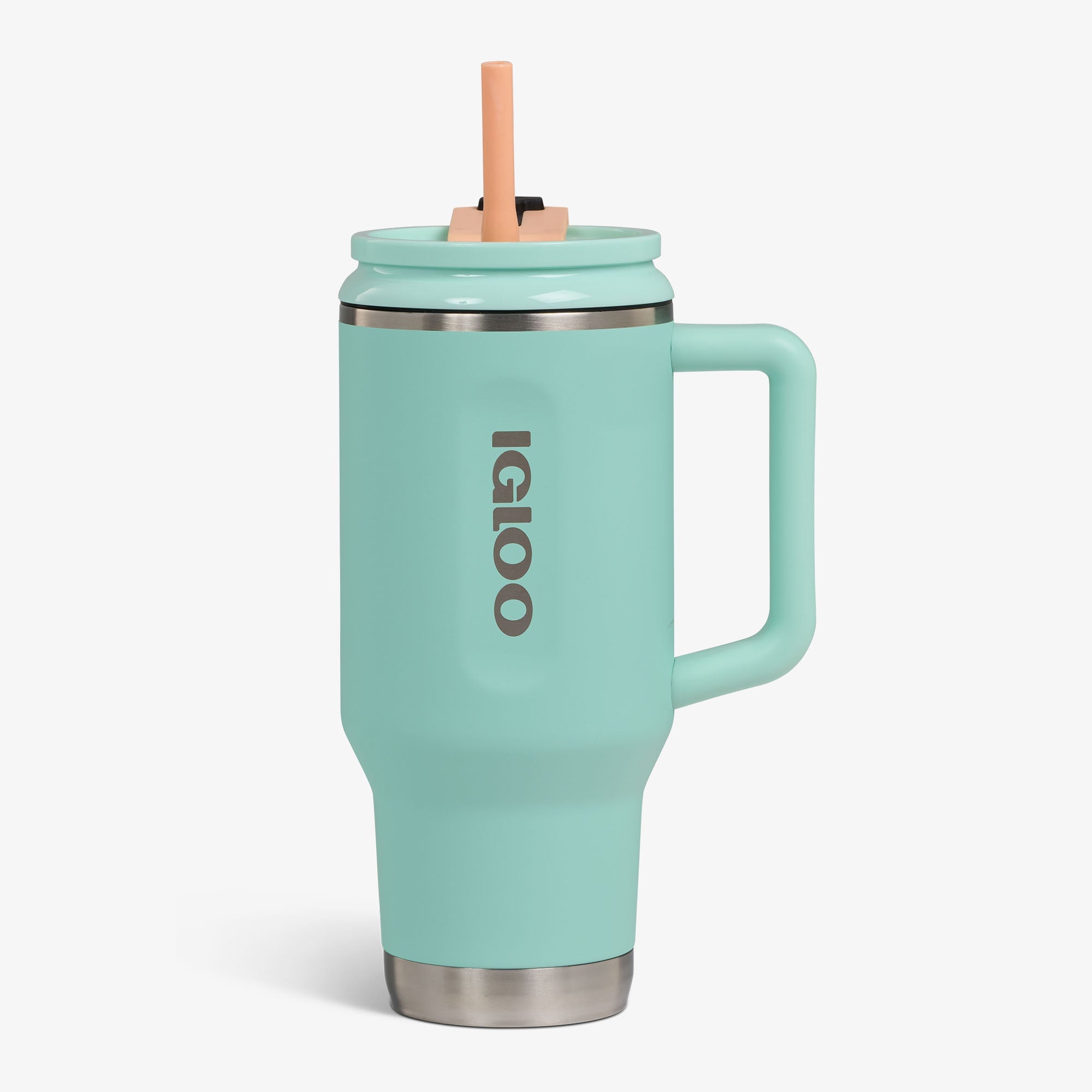 32 Oz Flip ‘n’ Sip Travel Mug G9 - Seafoam Green - Seafoam Green - Custom - Strap View