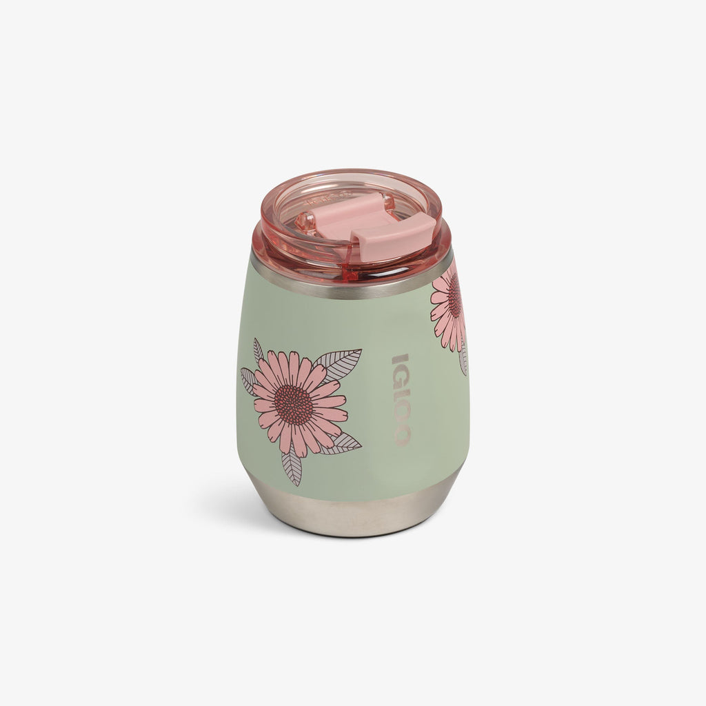 Floral 10 Oz Wine Tumbler B0 - Sage - Product View