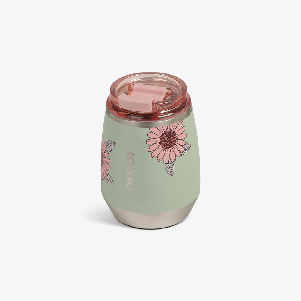 Floral 10 Oz Wine Tumbler B0 - Sage - Product View