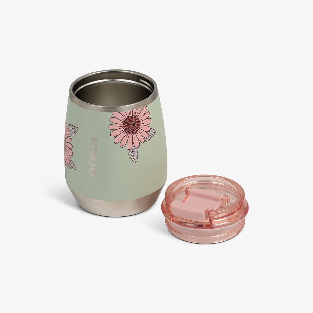 Floral 10 Oz Wine Tumbler B0 - Sage - Open View
