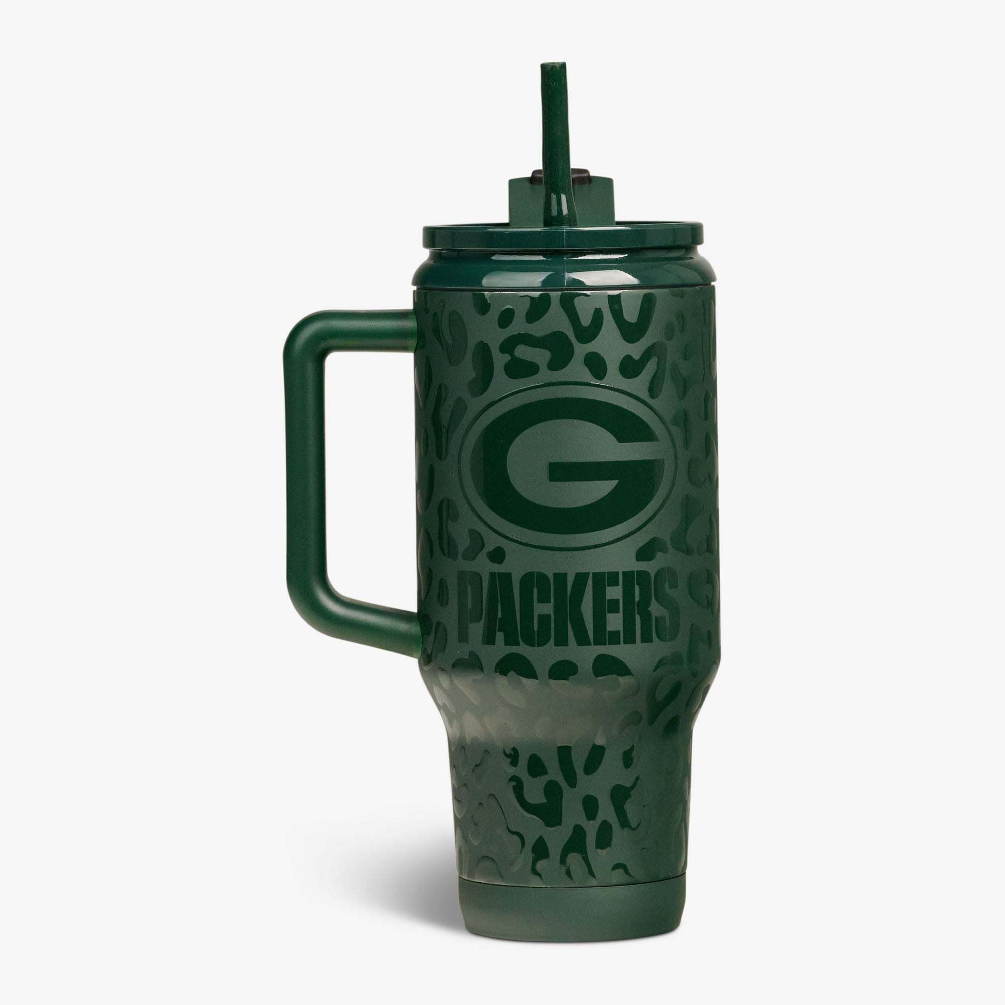 NFL 32 Oz Leopard Flip ‘n’ Sip Travel Mug S6 - Packers - Product View
