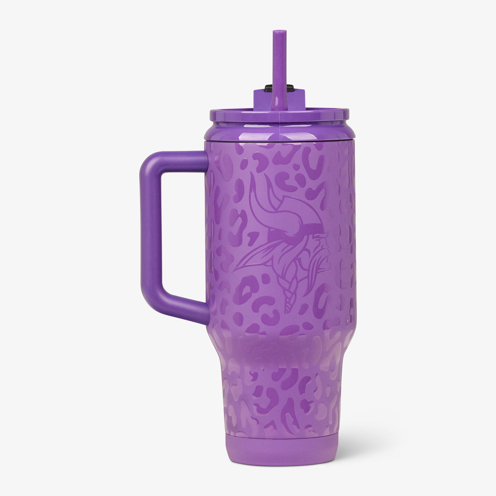 NFL 32 Oz Leopard Flip ‘n’ Sip Travel Mug S6 - Vikings - Product View