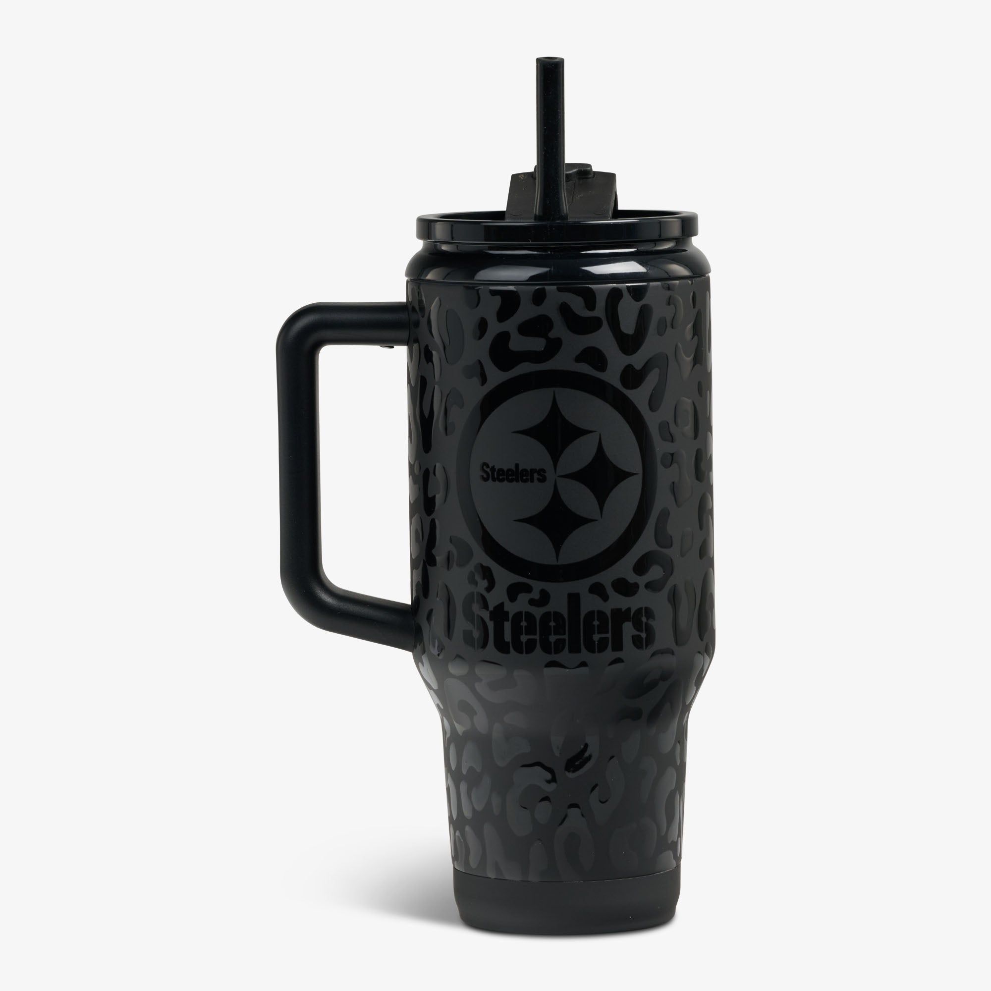 NFL 32 Oz Leopard Flip ‘n’ Sip Travel Mug S6 - Steelers - Product View
