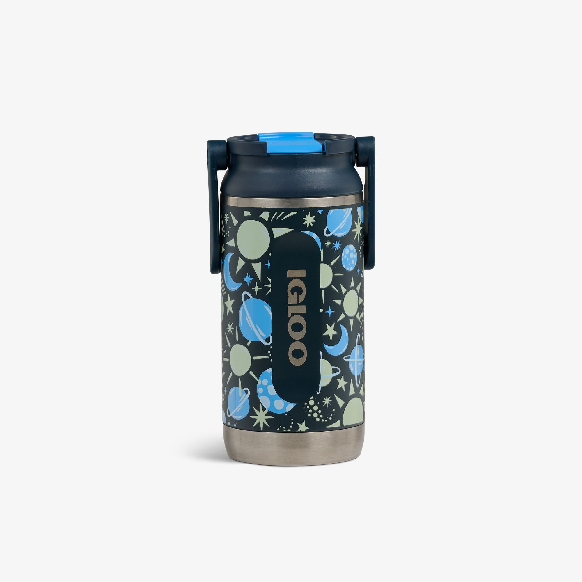 Kids Lunch Glow 12 Oz Sipper Bottle J4 - Cosmic Glow - Front View