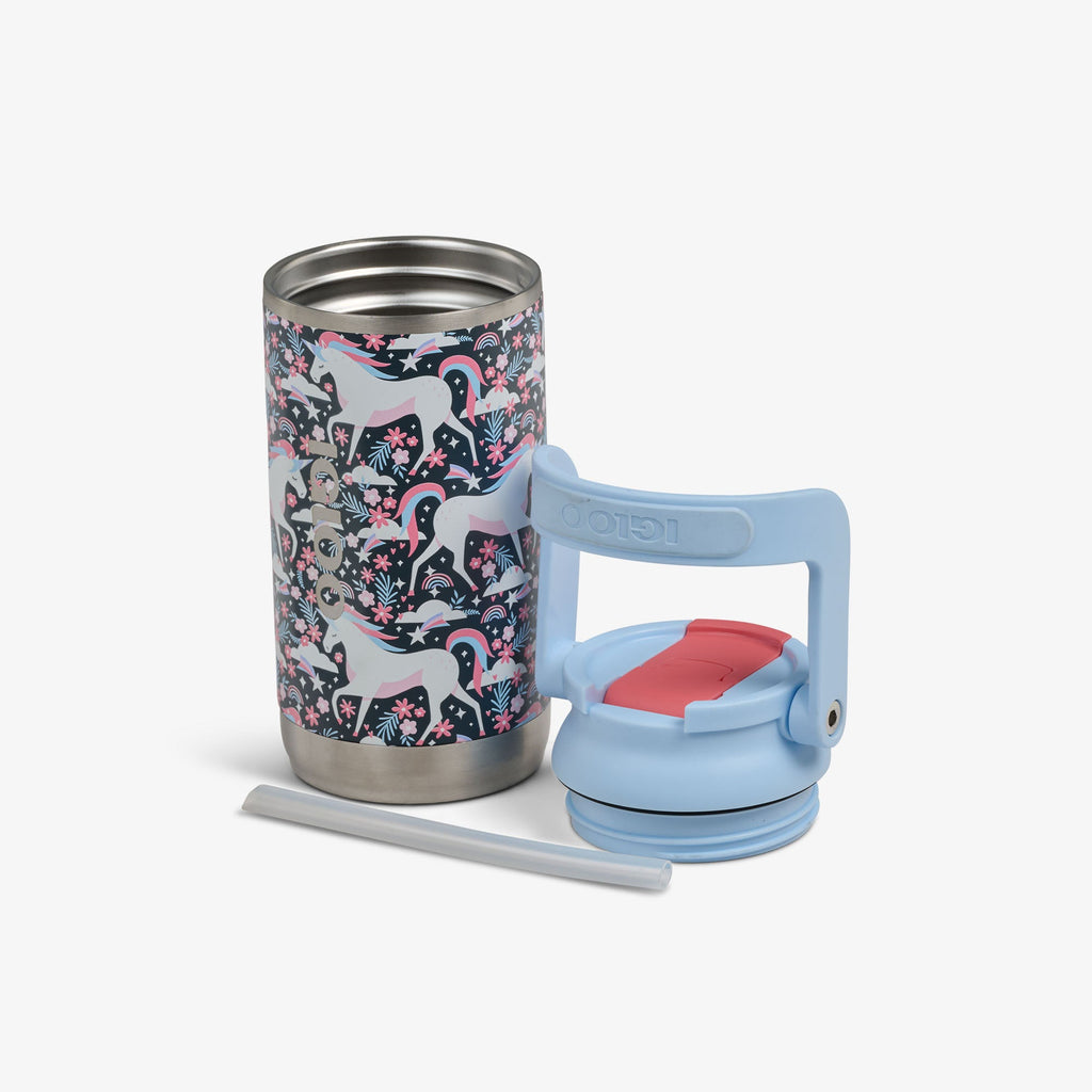Kids Lunch 12 Oz Sipper Bottle W6 - Unicorns - Open View