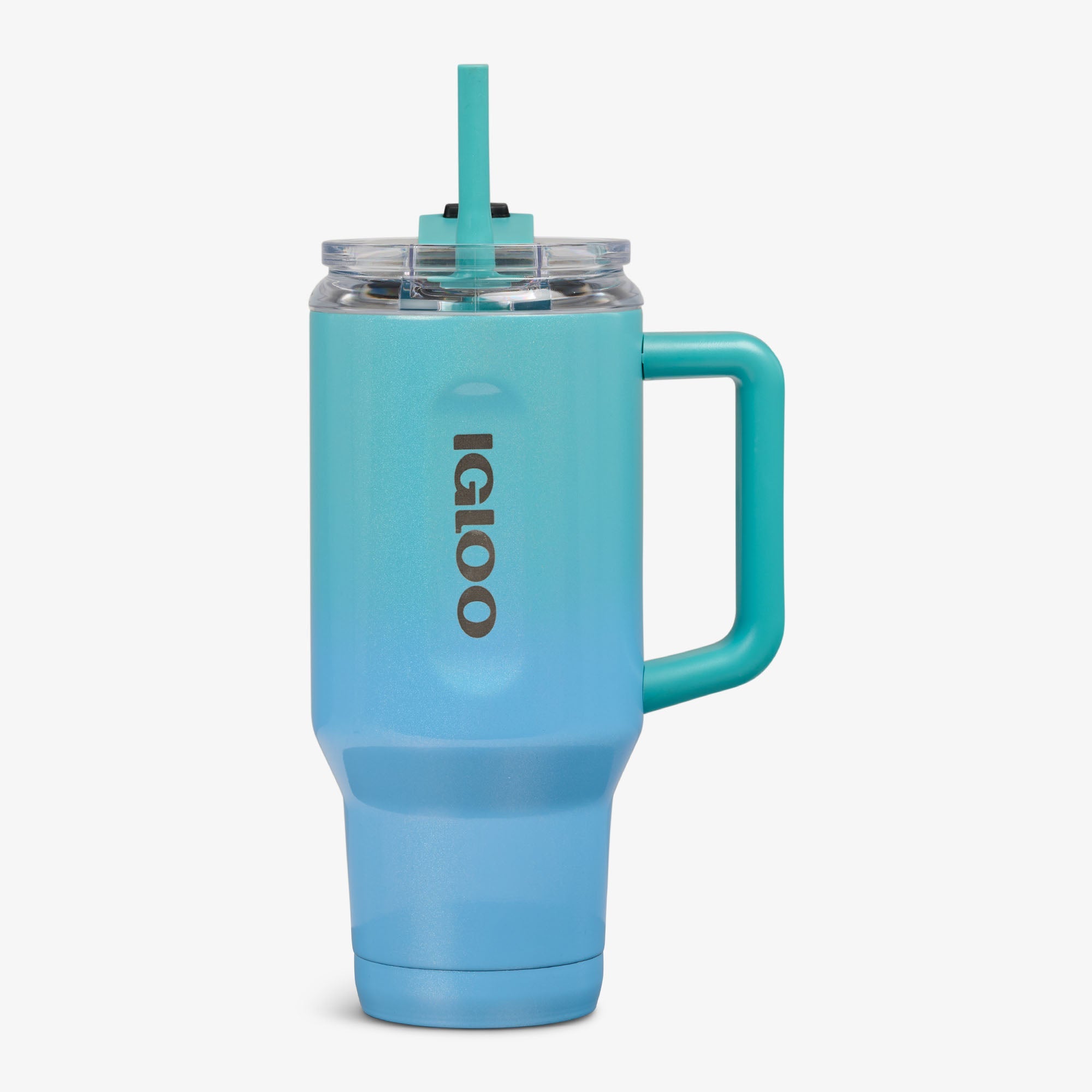 32 Oz Flip ‘n’ Sip Travel Mug G9 - Gradient Teal - Strap View
