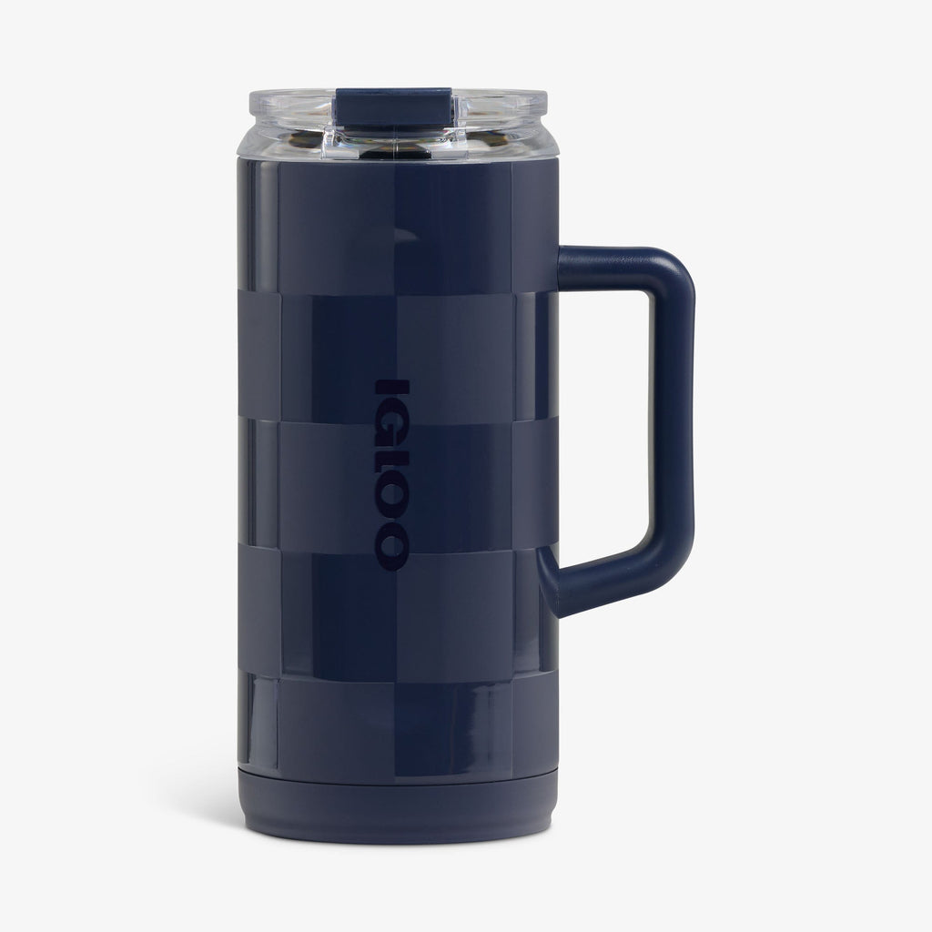 1L Beer Mug R5 - Navy Check - Front View