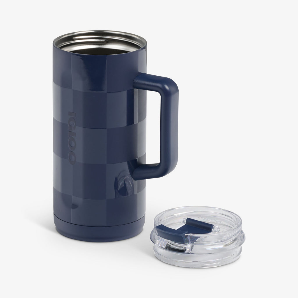 1L Beer Mug R5 - Navy Check - Open View